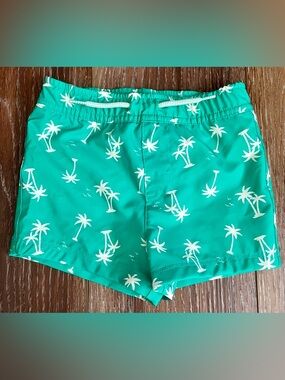 NWOT Wonder Nation Baby Boy Turquoise Lined Swim Trunks Size 12 Months